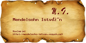 Mendelsohn István névjegykártya